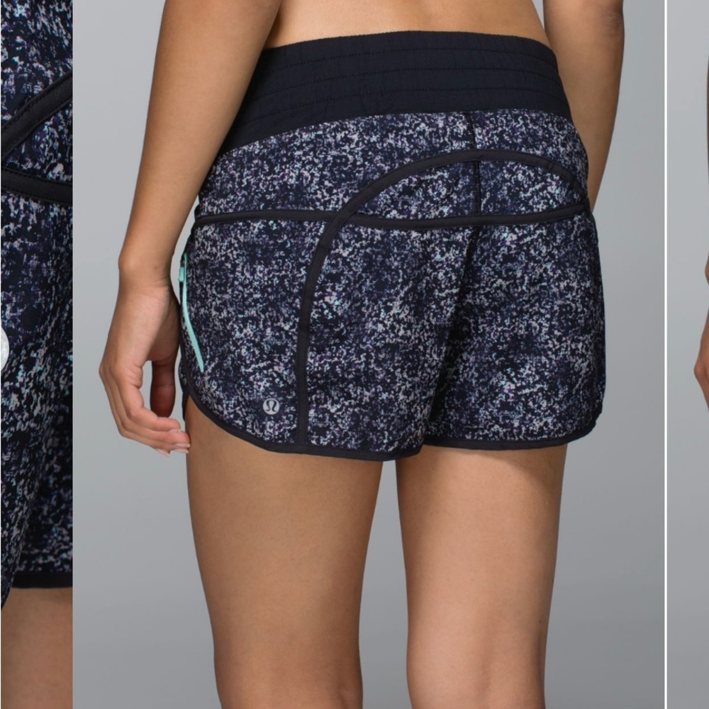 lululemon athletica sz 8 Tracker shorts Rocky Road print